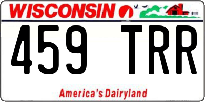 WI license plate 459TRR