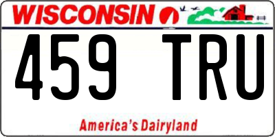 WI license plate 459TRU