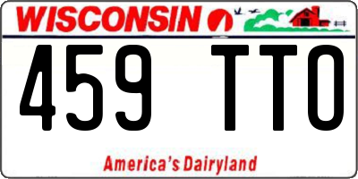 WI license plate 459TTO