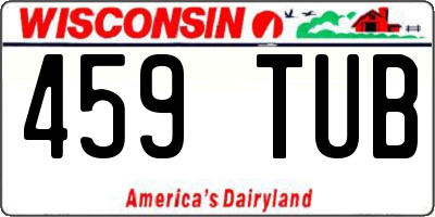WI license plate 459TUB