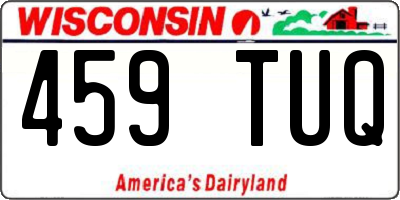 WI license plate 459TUQ