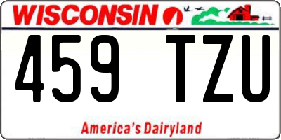WI license plate 459TZU