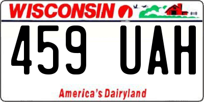 WI license plate 459UAH