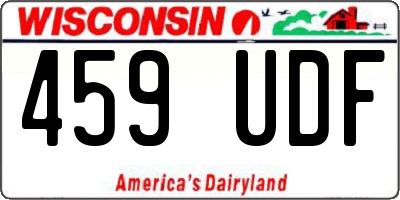 WI license plate 459UDF