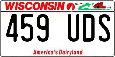 WI license plate 459UDS