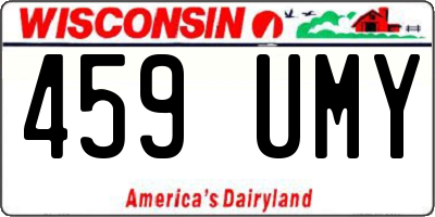 WI license plate 459UMY