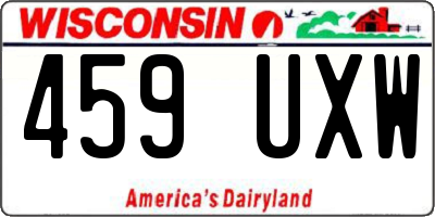 WI license plate 459UXW