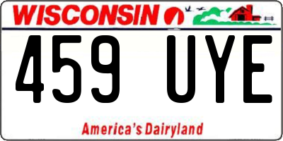 WI license plate 459UYE