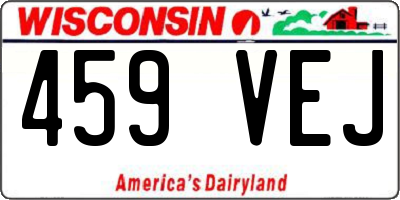 WI license plate 459VEJ