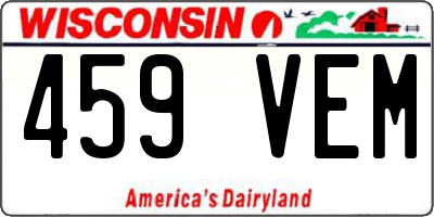 WI license plate 459VEM