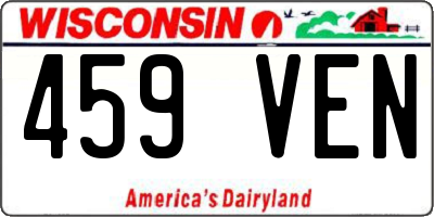WI license plate 459VEN