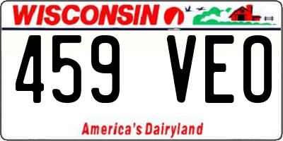 WI license plate 459VEO