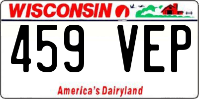 WI license plate 459VEP