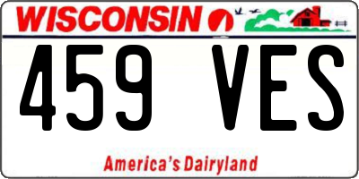 WI license plate 459VES