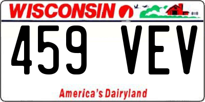 WI license plate 459VEV