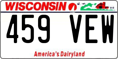 WI license plate 459VEW