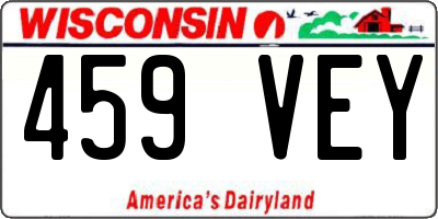 WI license plate 459VEY