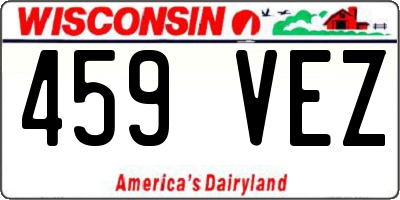 WI license plate 459VEZ