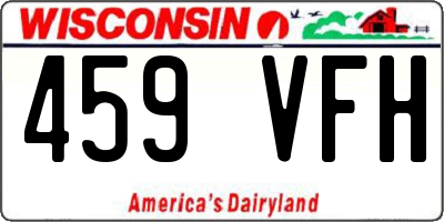 WI license plate 459VFH