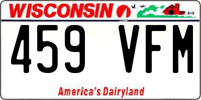 WI license plate 459VFM