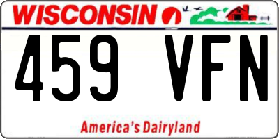 WI license plate 459VFN