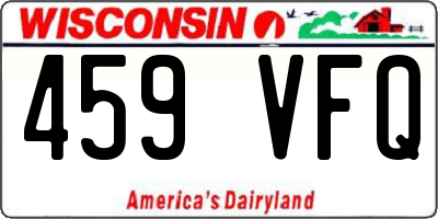 WI license plate 459VFQ