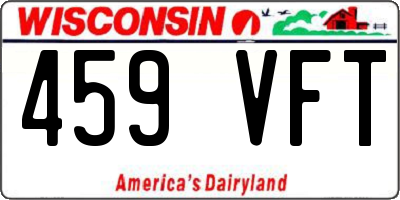 WI license plate 459VFT