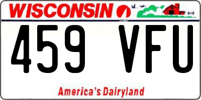 WI license plate 459VFU