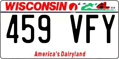 WI license plate 459VFY