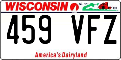 WI license plate 459VFZ
