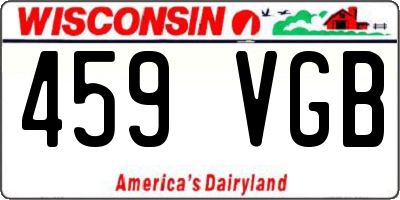 WI license plate 459VGB