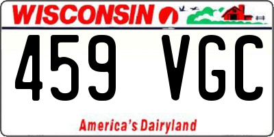 WI license plate 459VGC