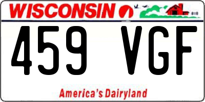 WI license plate 459VGF