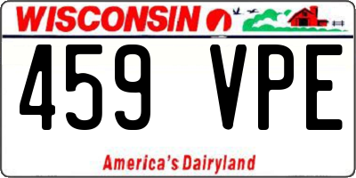 WI license plate 459VPE