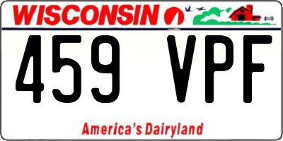 WI license plate 459VPF