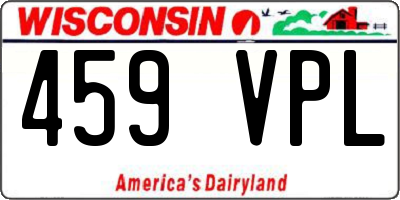 WI license plate 459VPL