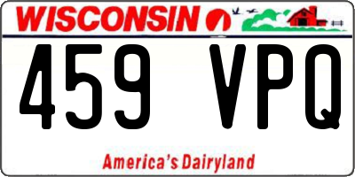 WI license plate 459VPQ