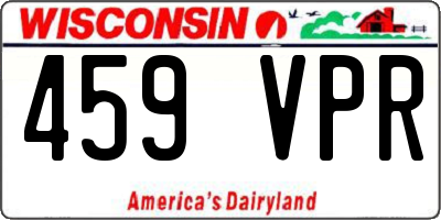 WI license plate 459VPR