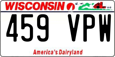 WI license plate 459VPW