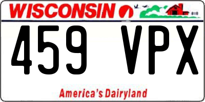 WI license plate 459VPX