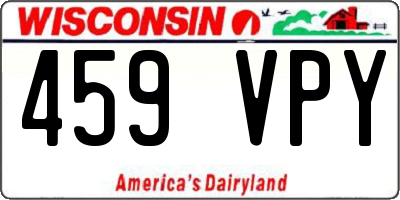 WI license plate 459VPY