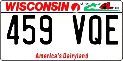 WI license plate 459VQE