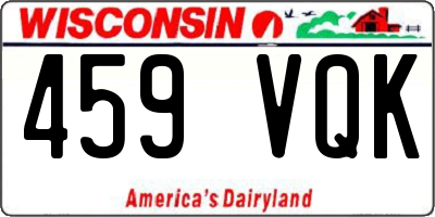 WI license plate 459VQK