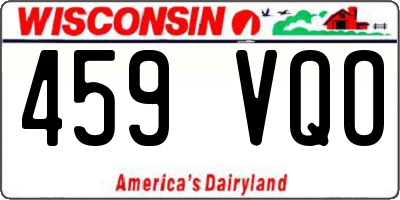 WI license plate 459VQO