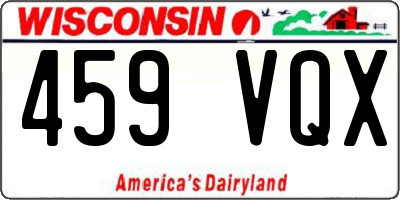 WI license plate 459VQX