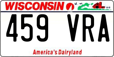 WI license plate 459VRA