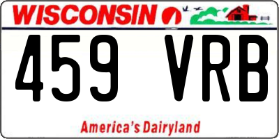 WI license plate 459VRB
