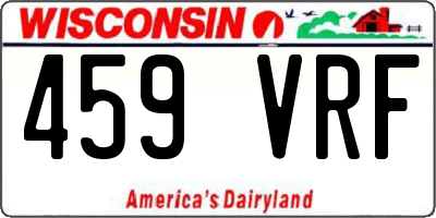 WI license plate 459VRF