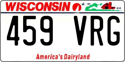 WI license plate 459VRG