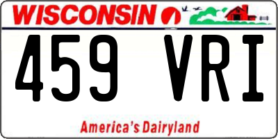 WI license plate 459VRI